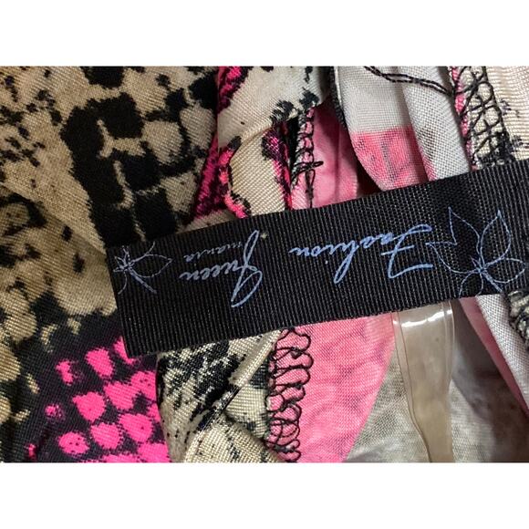 Fashion Queen Women's Multicolor Snake Skin Long Sleeve Mock Neck Bodysuit Top S - Picture 3 of 4